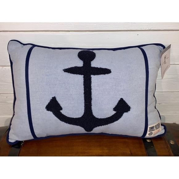 Tommy Hilfiger Navy Anchor Accent Pillow - Picture 1 of 5
